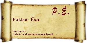 Putter Éva névjegykártya
